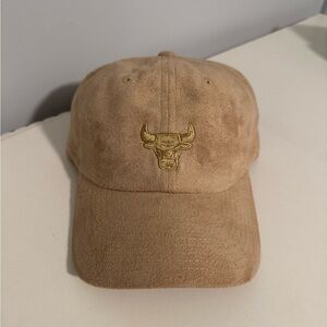 Chicago Bulls Tan Suede Cap with Embroidery